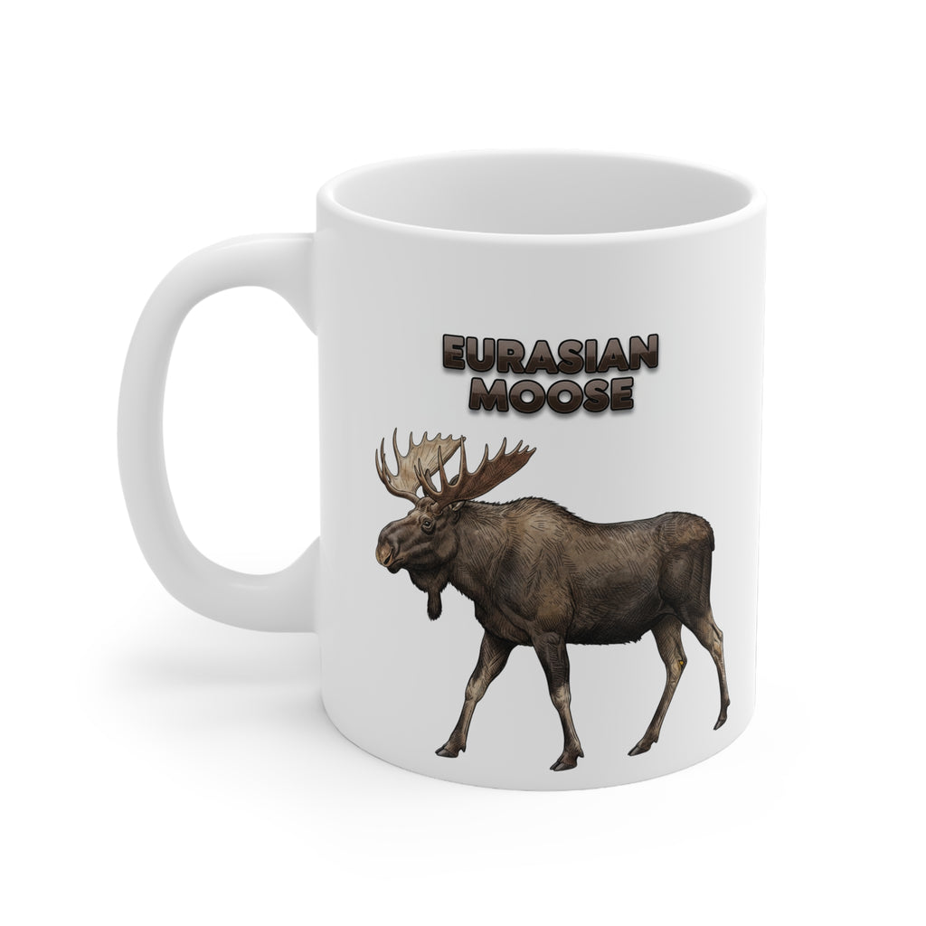Eurasian Moose Coffee Mug – 11oz Ceramic Mug for Animals With Facts Series 3 Gifts