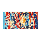 Made in America Patriotic Beach Towel — 4th of July American Flag Design