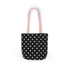 Halloween White Skulls Black Pattern Canvas Tote Bag