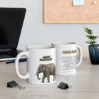 Asian Elephant Coffee Mug – 11oz Ceramic Mug for Animals With Facts Series 2 Gifts