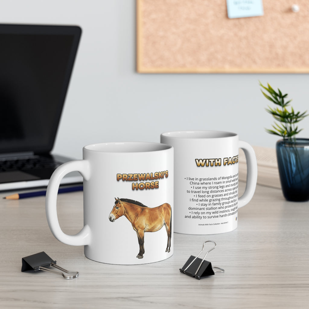 Przewalski’s Horse Coffee Mug – 11oz Ceramic Mug for Animals With Facts Series 2 Gifts