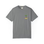 Palm Island Chest Tee — Minimal Tropical Graphic T-Shirt