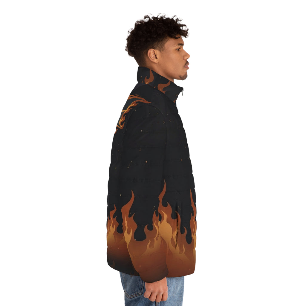 Men's Phoenix Flame Puffer Jacket (AOP)