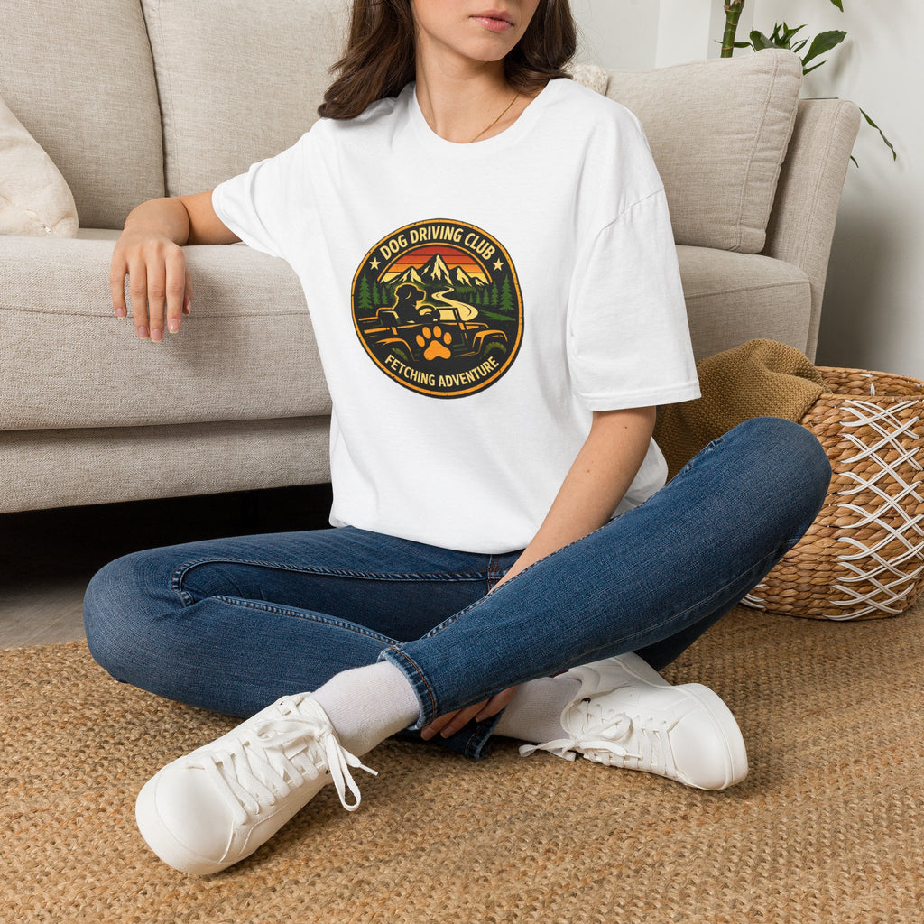 Official Dog Driving Club T‑Shirt — Pawprint Adventure Graphic Tee