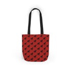 Halloween Spooky Black Cat Red Pattern Canvas Tote Bag
