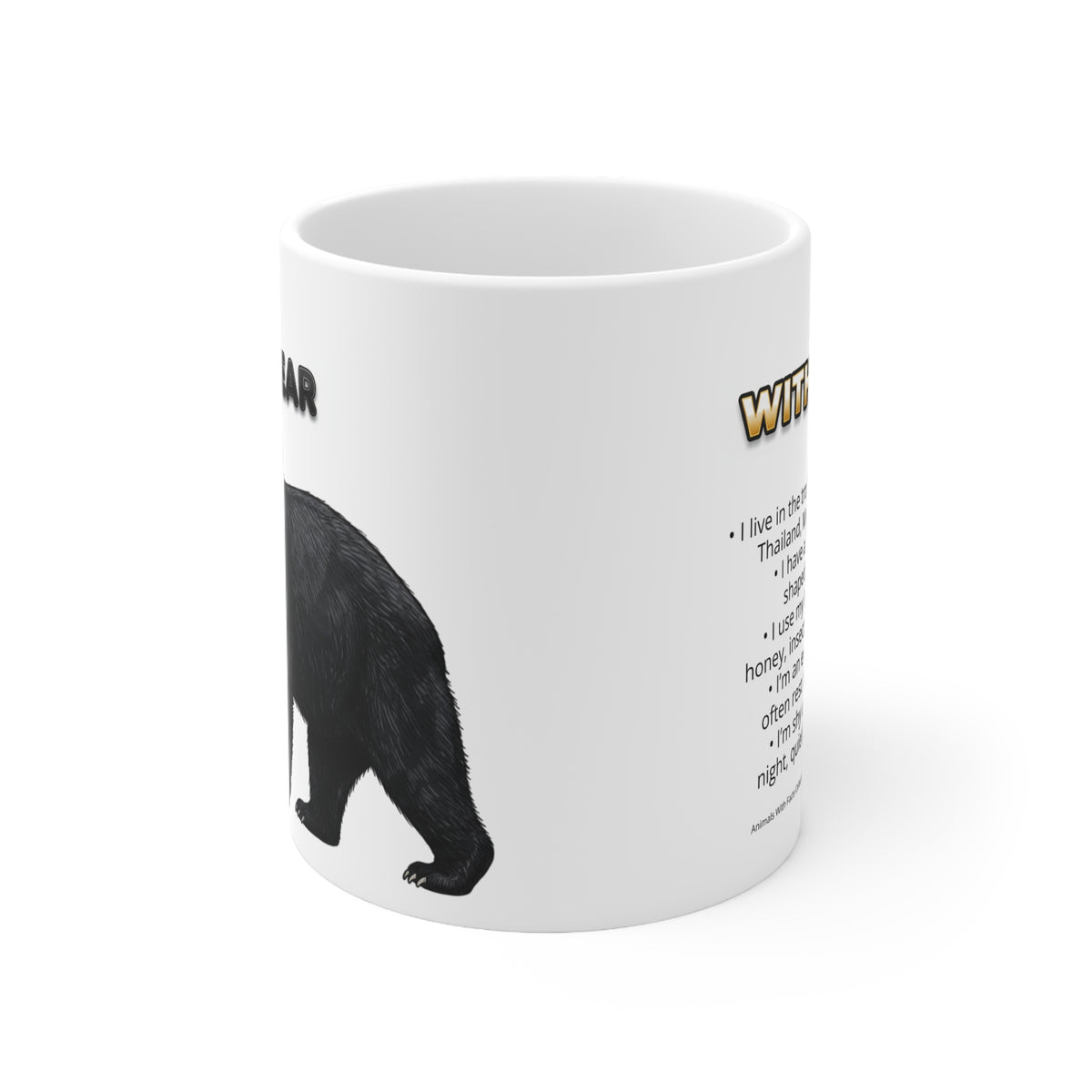 Sun Bear Coffee Mug – 11oz Ceramic Mug for Animals With Facts Series 2 Gifts