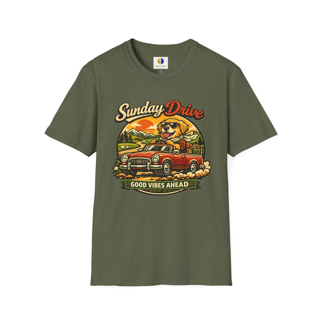 Sunday Drive Tee — Good Vibes Ahead Vintage Road Trip T-Shirt
