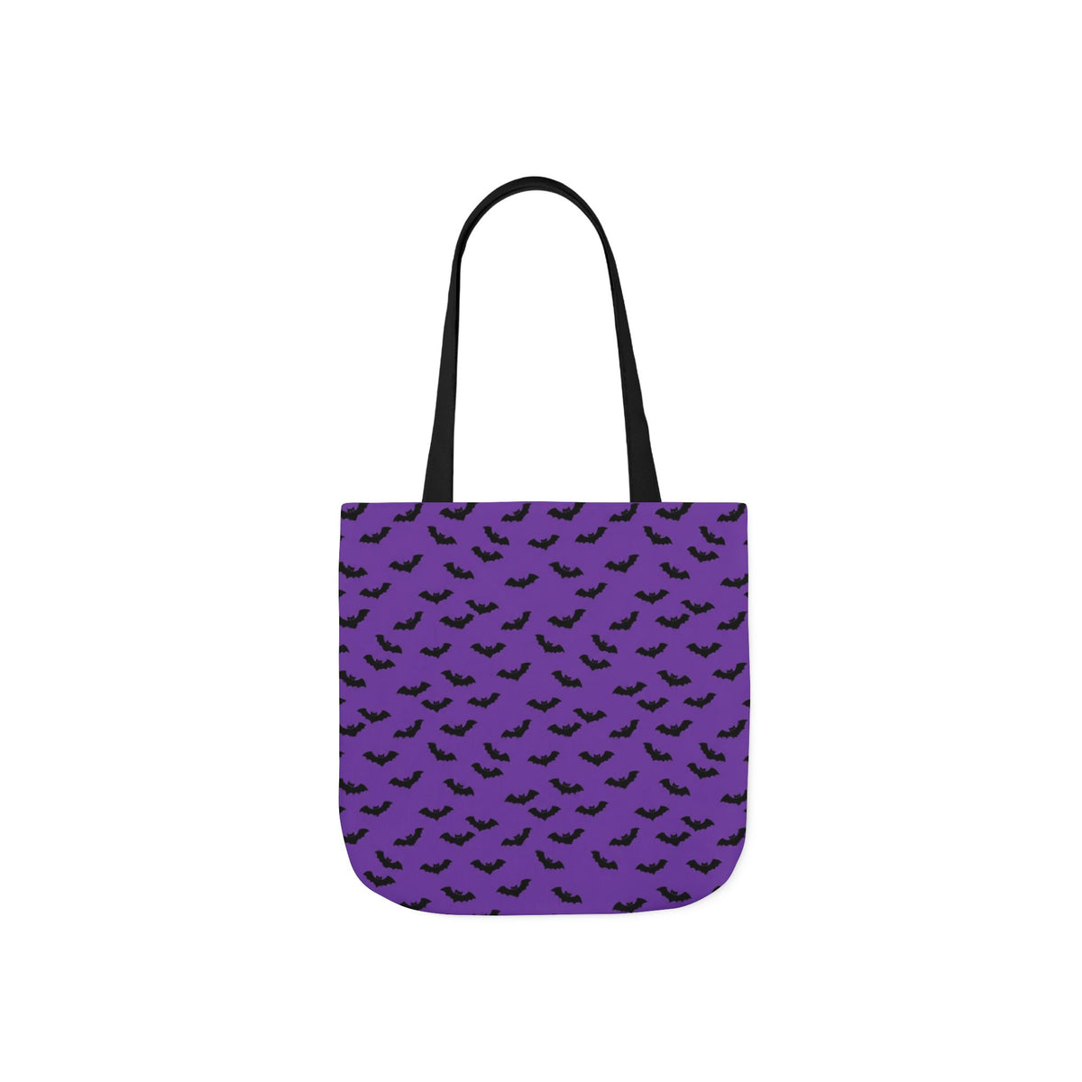 Halloween Purple Black Bat Pattern Canvas Tote Bag