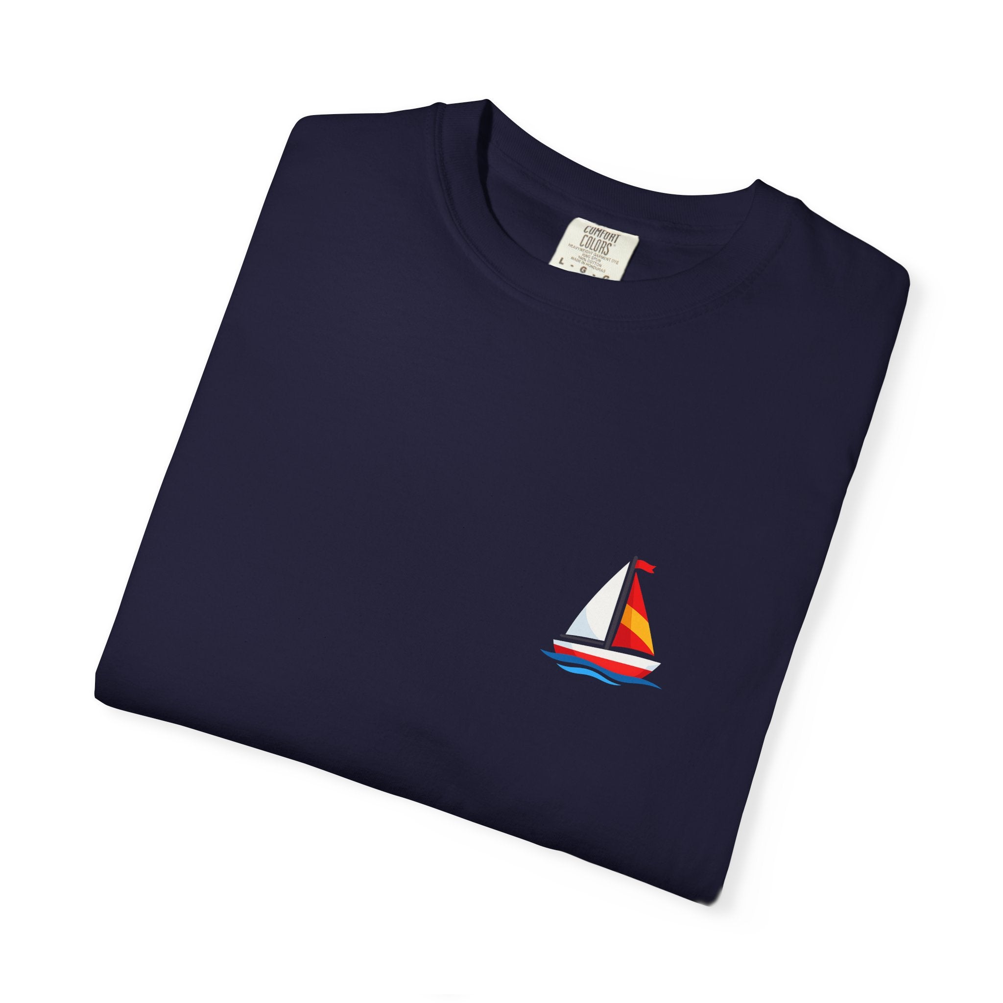 Sailboat Pocket T-Shirt — Colorful Minimal Nautical Tee