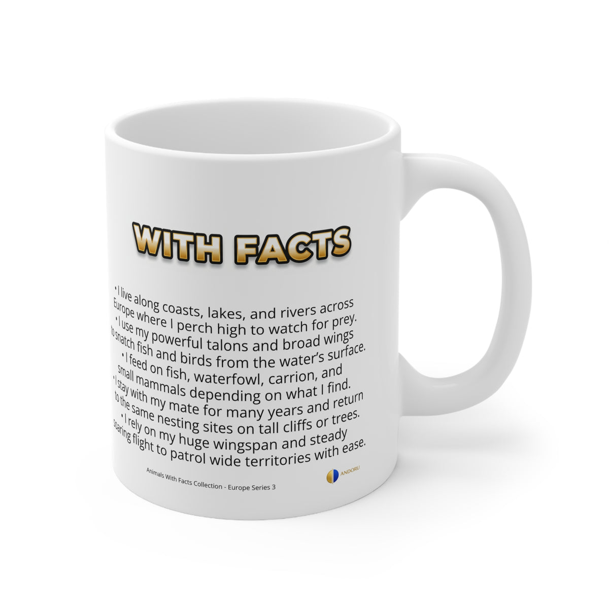 White-tailed Eagle Coffee Mug – 11oz Ceramic Mug for Animals With Facts Series 3 Gifts