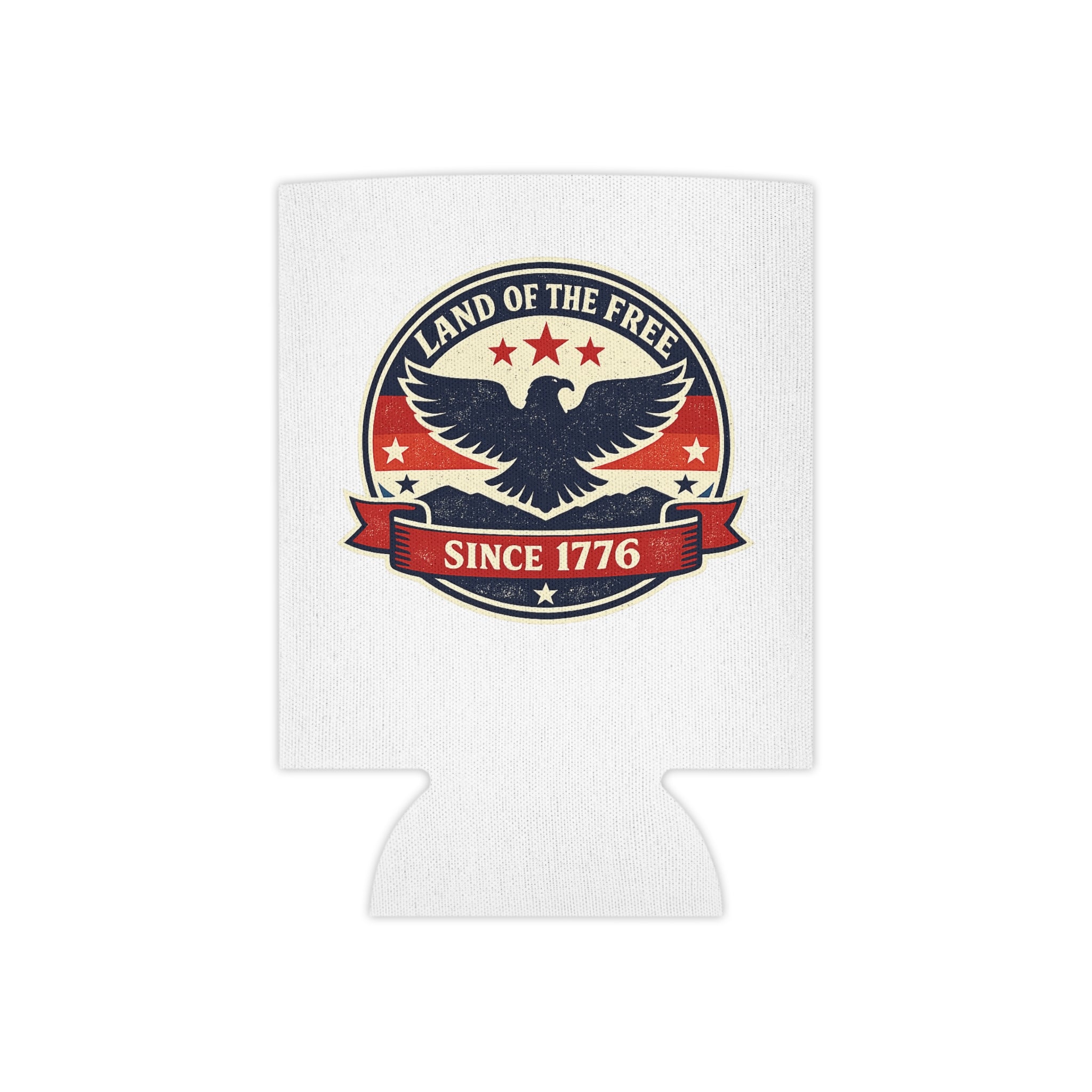 Patriotic Can Cooler - "Land of the Free" 1776 Eagle Beverage Koozie