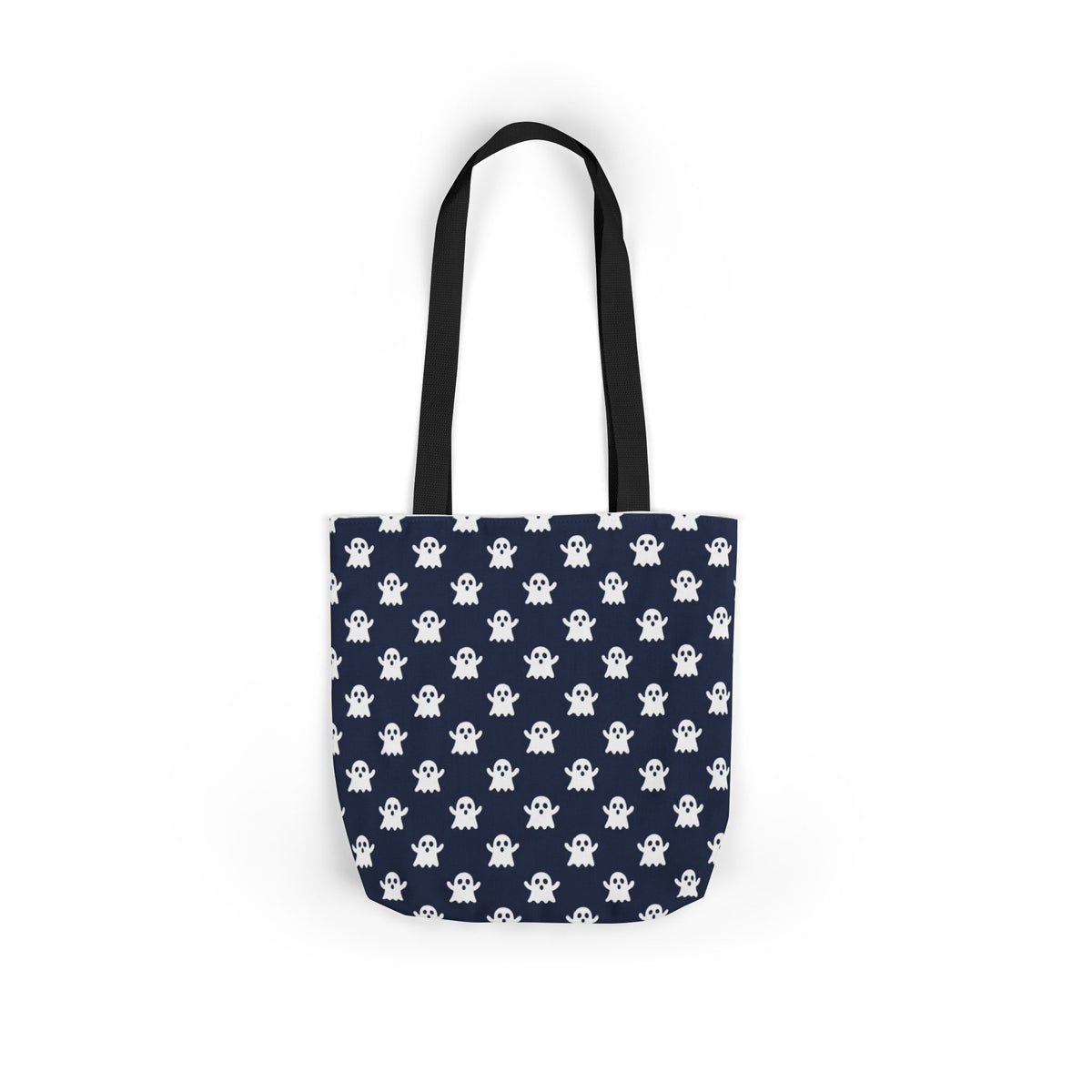 Halloween White Ghost Blue Pattern Canvas Tote Bag