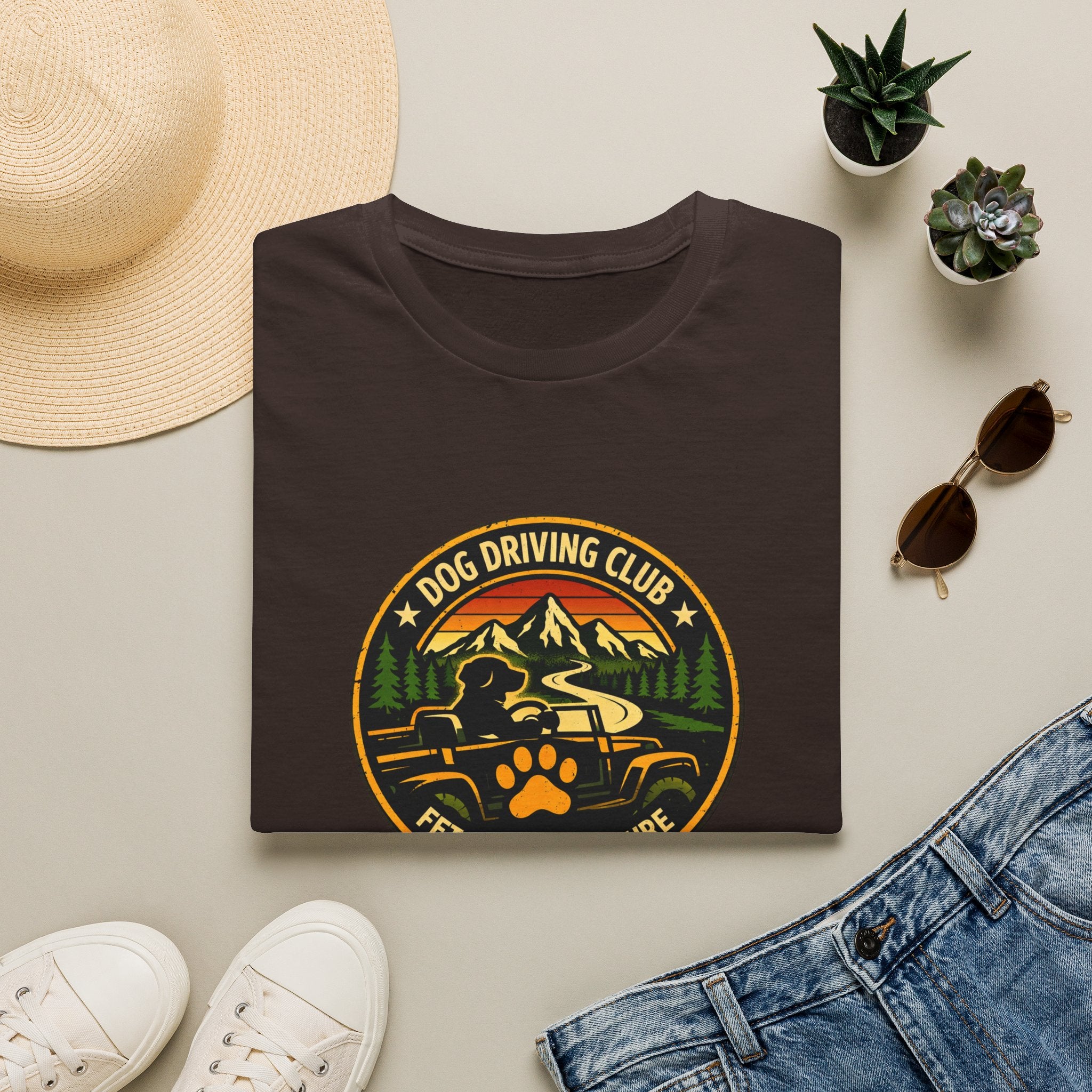 Official Dog Driving Club T‑Shirt — Pawprint Adventure Graphic Tee