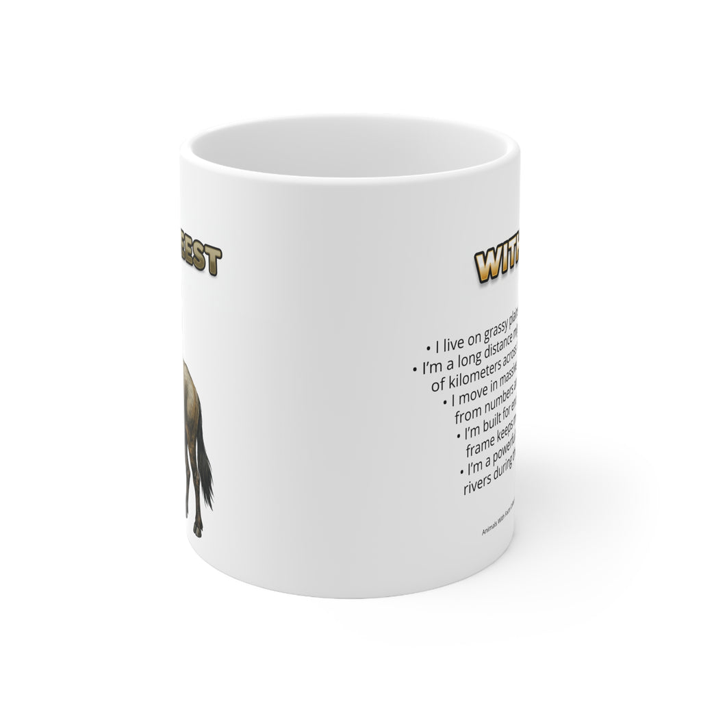 Wildebeest Coffee Mug – 11oz Ceramic Mug for Animals With Facts Series 1 Gifts