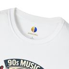 90s Music T-Shirt — Retro Cassette & Guitar 'The Last Decade Vibe' Tee