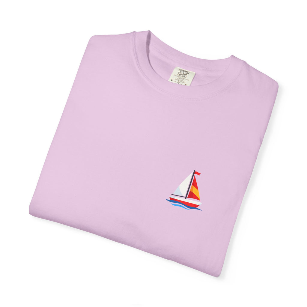 Sailboat Pocket T-Shirt — Colorful Minimal Nautical Tee