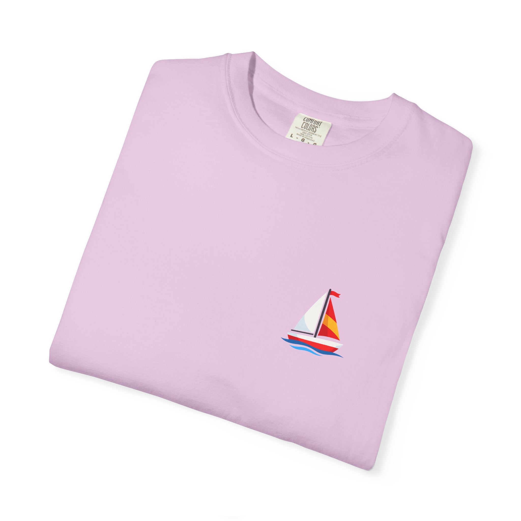 Sailboat Pocket T-Shirt — Colorful Minimal Nautical Tee