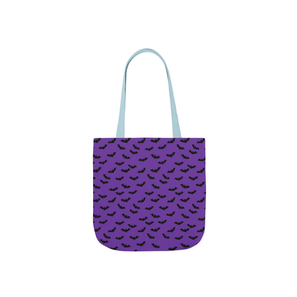 Halloween Purple Black Bat Pattern Canvas Tote Bag