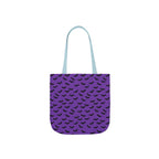 Halloween Purple Black Bat Pattern Canvas Tote Bag