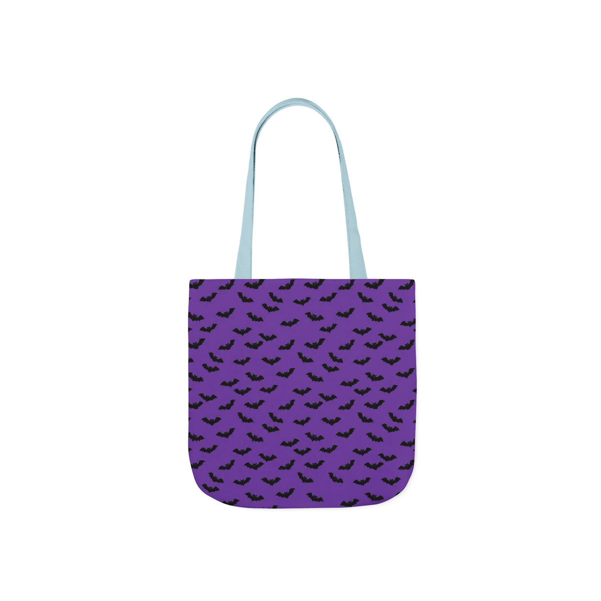 Halloween Purple Black Bat Pattern Canvas Tote Bag