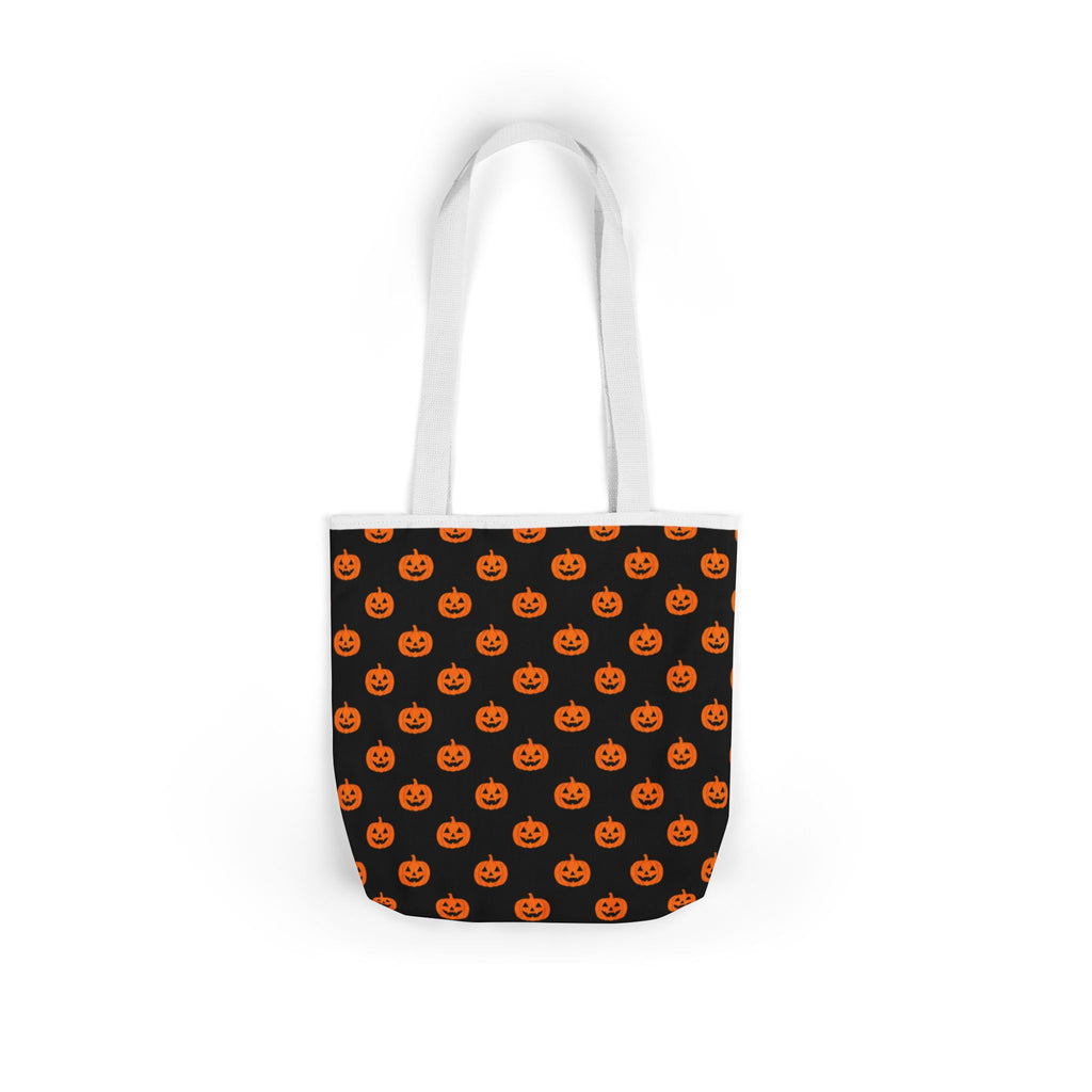 Halloween Pumpkin Black Pattern Canvas Tote Bag