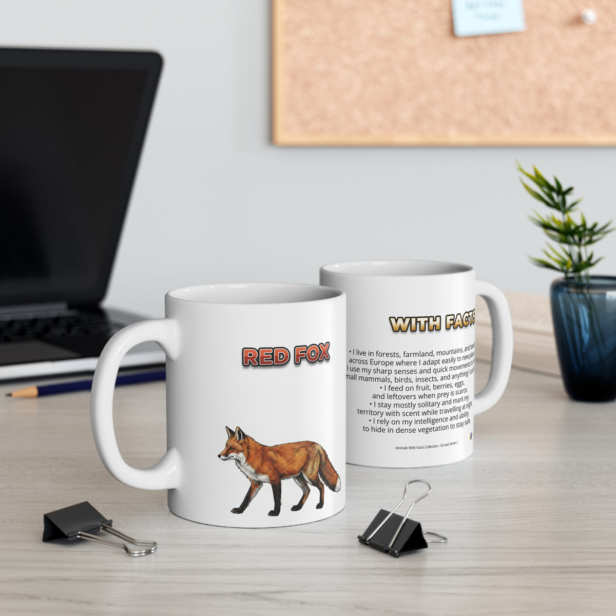Red Fox Coffee Mug – 11oz Ceramic Mug for Animals With Facts Series 3 Gifts