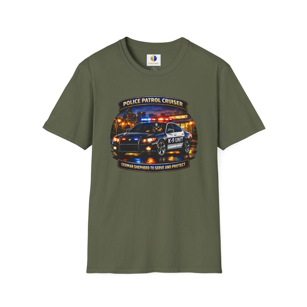 Police Patrol Cruiser K-9 Unit T-Shirt — Thin Blue Line Tribute Tee