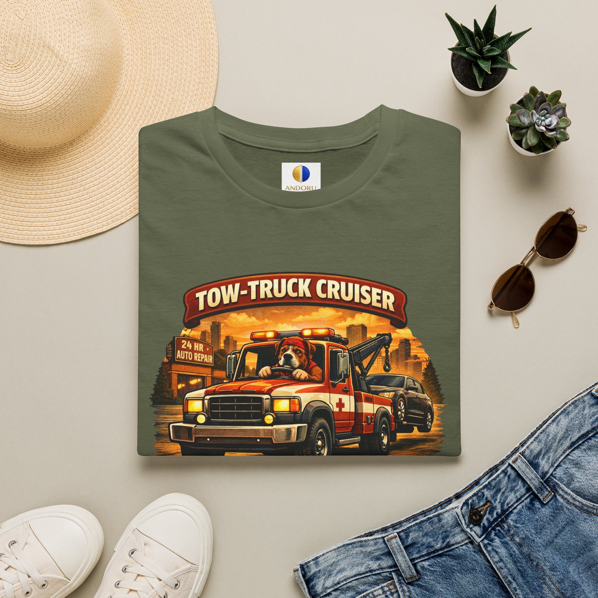 Tow-Truck Cruiser T-Shirt — Tow Truck Driver Vintage Rescue Tee