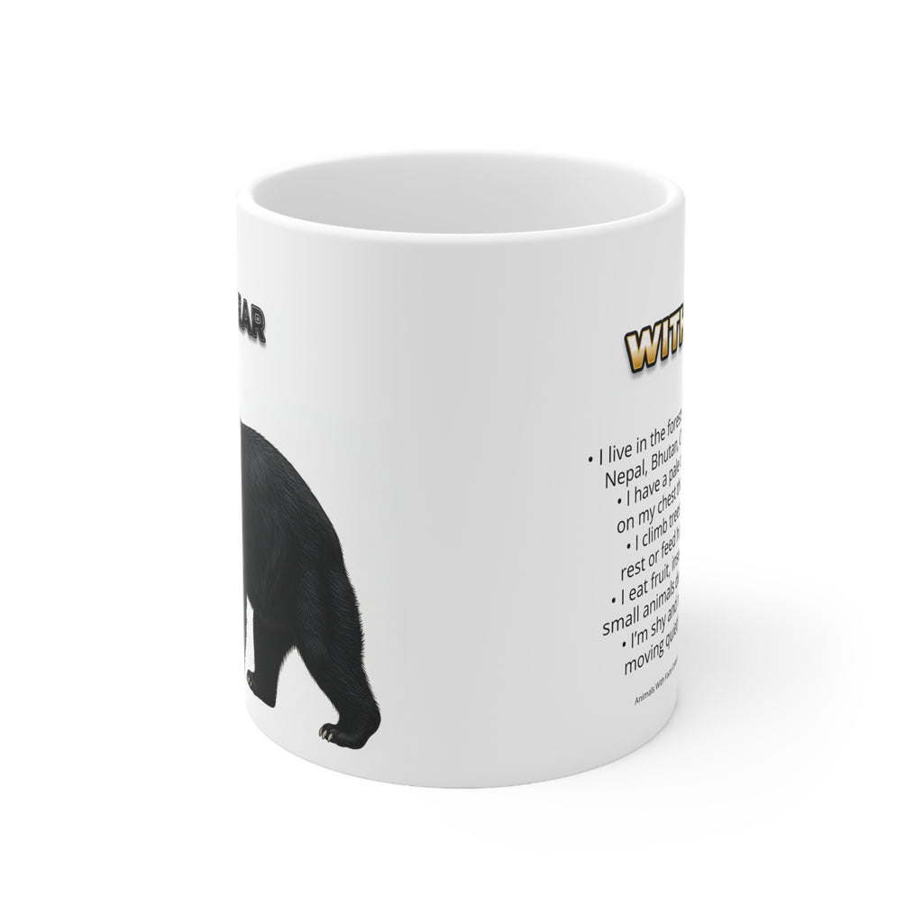 Moon Bear Coffee Mug – 11oz Ceramic Mug for Animals With Facts Series 2 Gifts