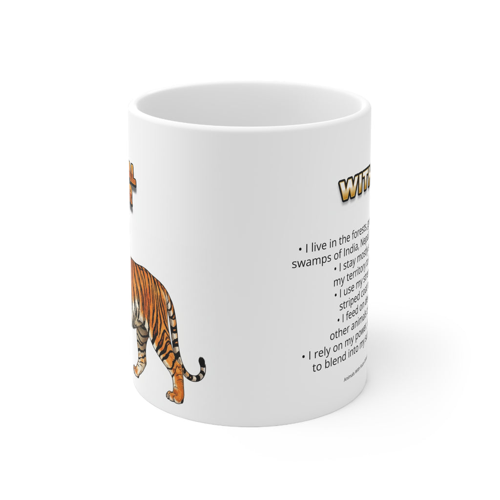 Bengal Tiger Coffee Mug – 11oz Ceramic Mug for Animals With Facts Series 2 Gifts