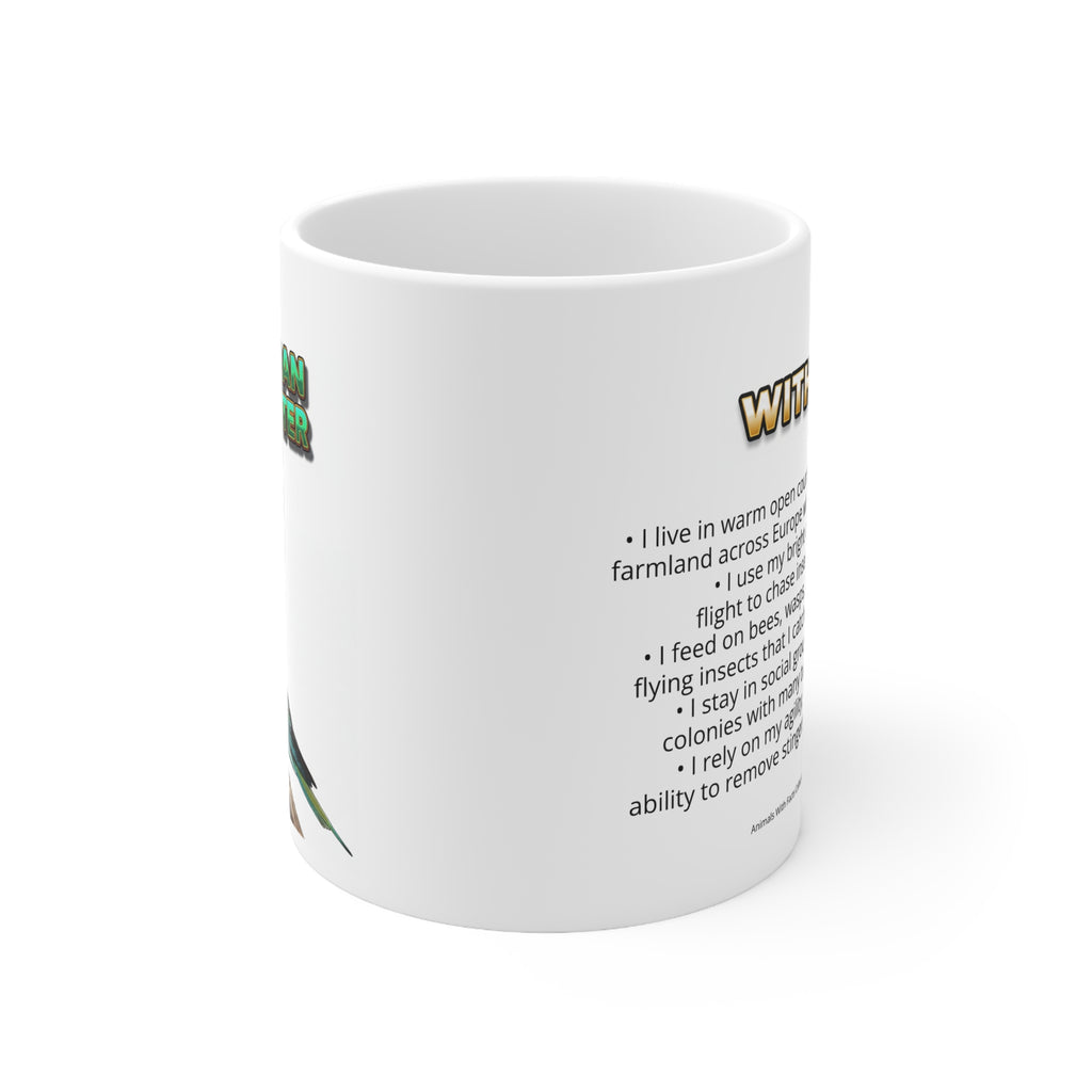 European Bee-eater Coffee Mug – 11oz Ceramic Mug for Animals With Facts Series 3 Gifts