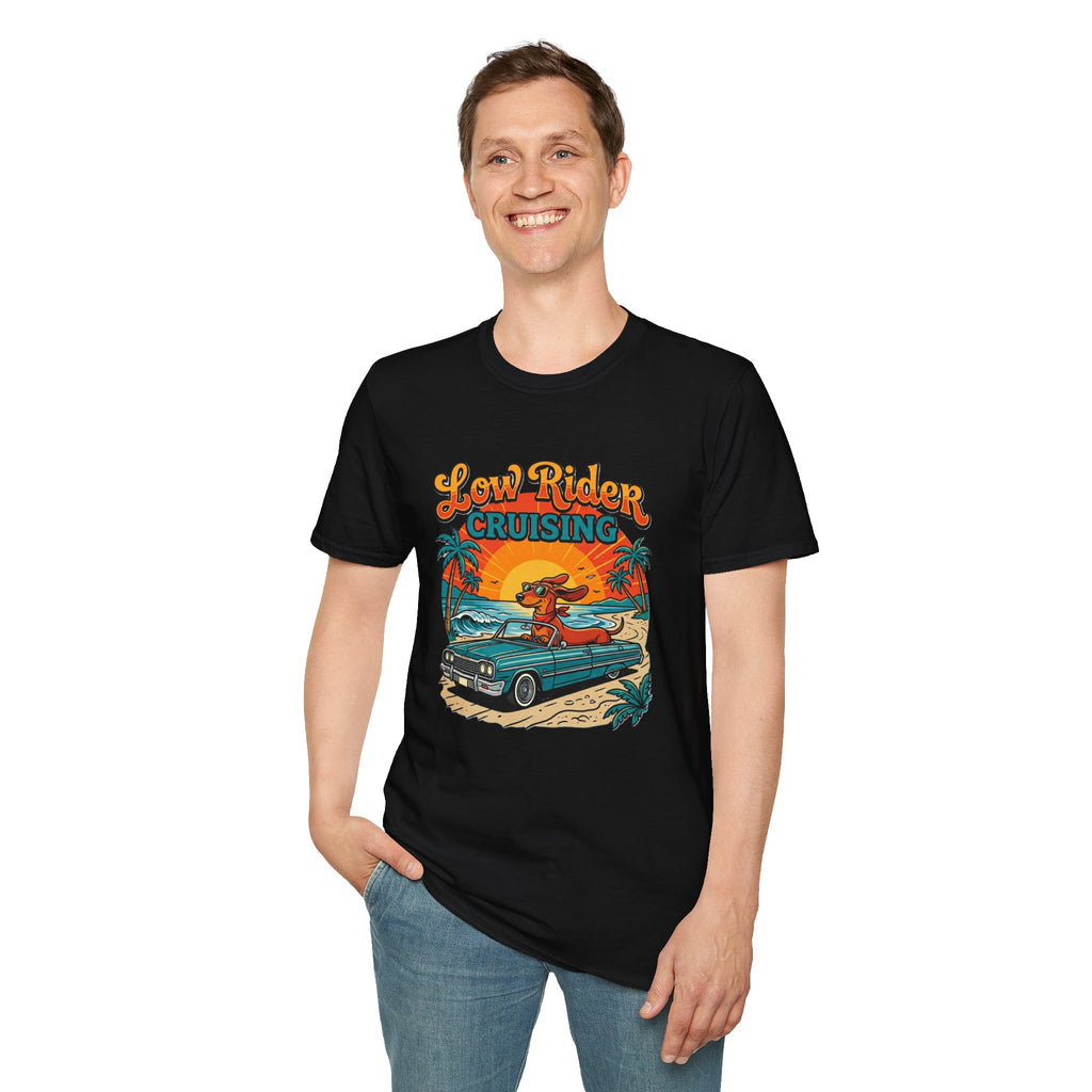 Low Rider Cruising T-Shirt — Retro Beach Car Sunset Tee