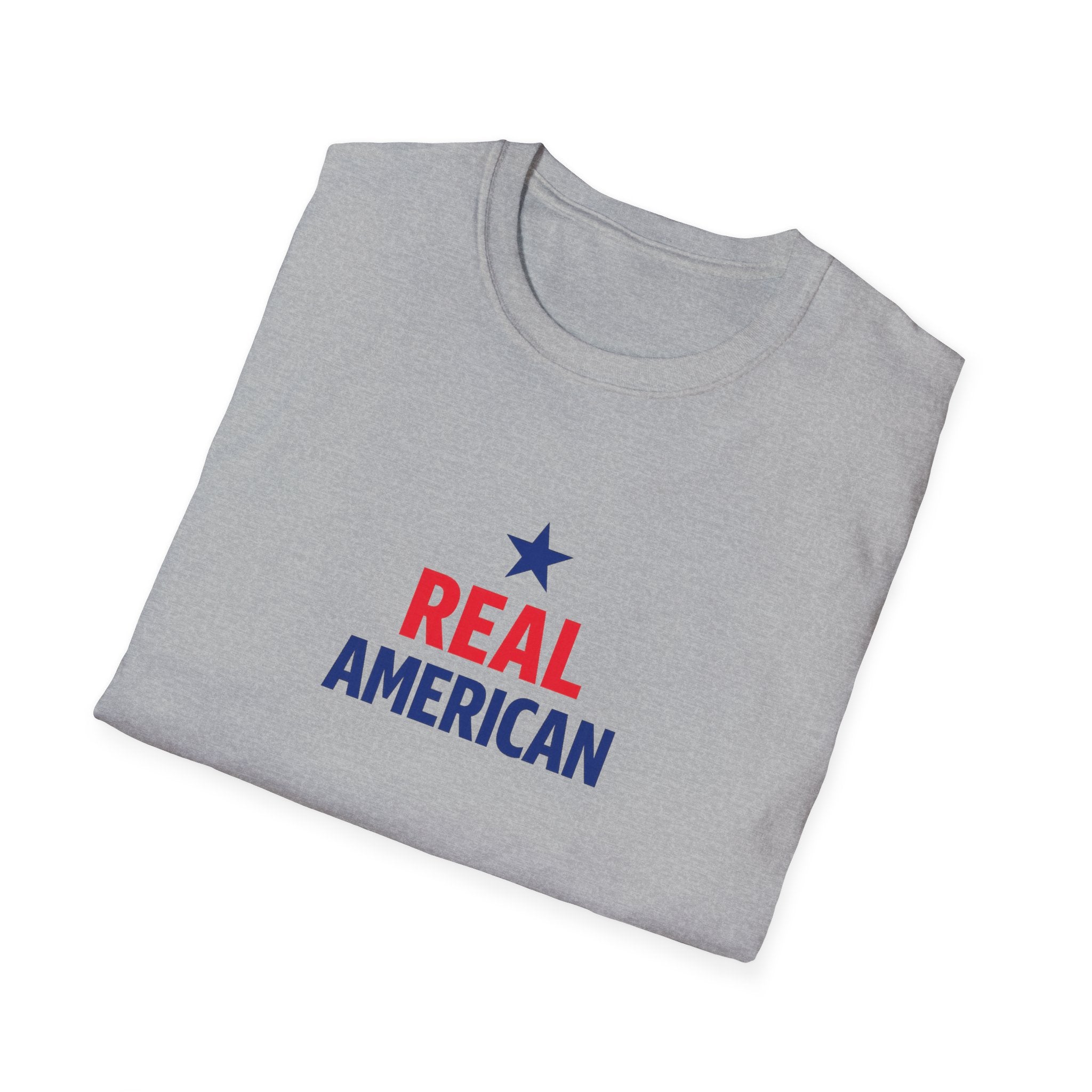 Real American T-Shirt — Patriotic Star Graphic Tee for 4th of July