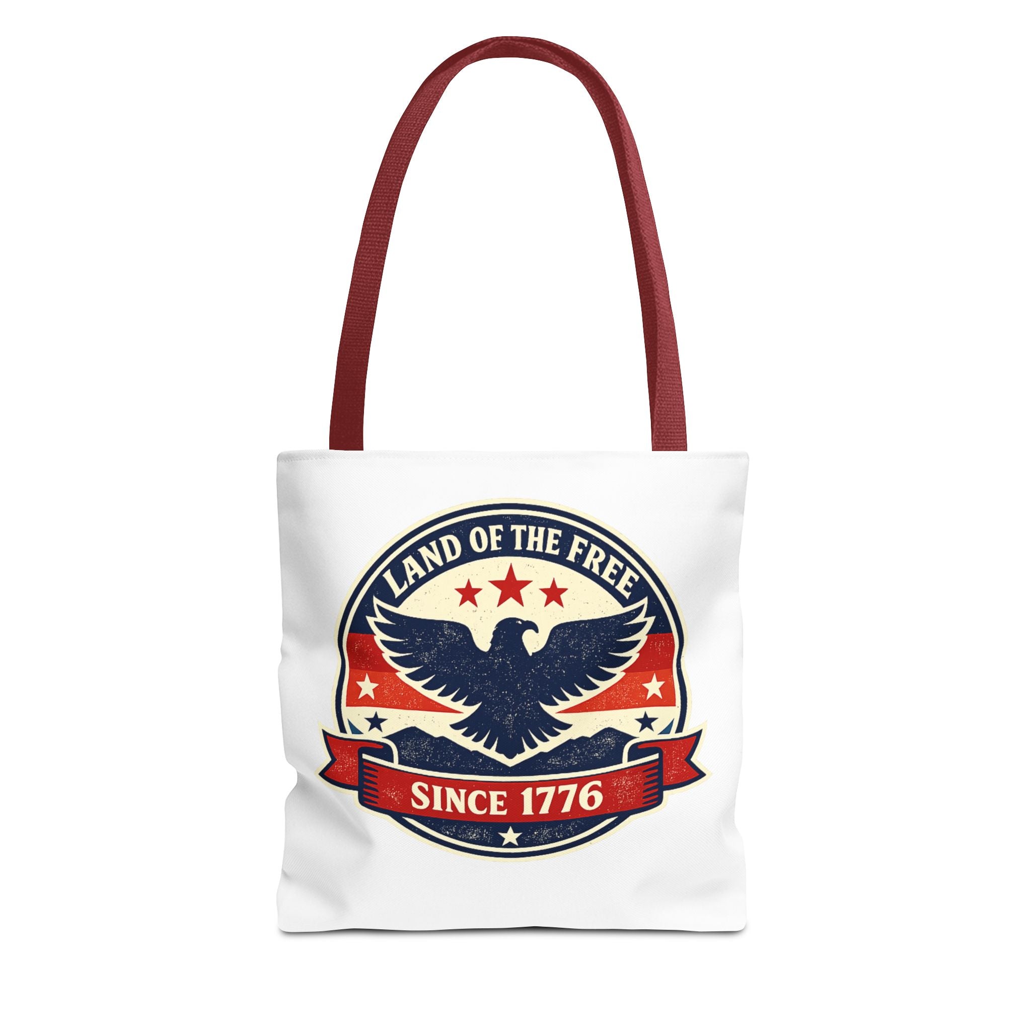 Patriotic Eagle Tote Bag - "Land of the Free Since 1776" Americana Canvas Tote