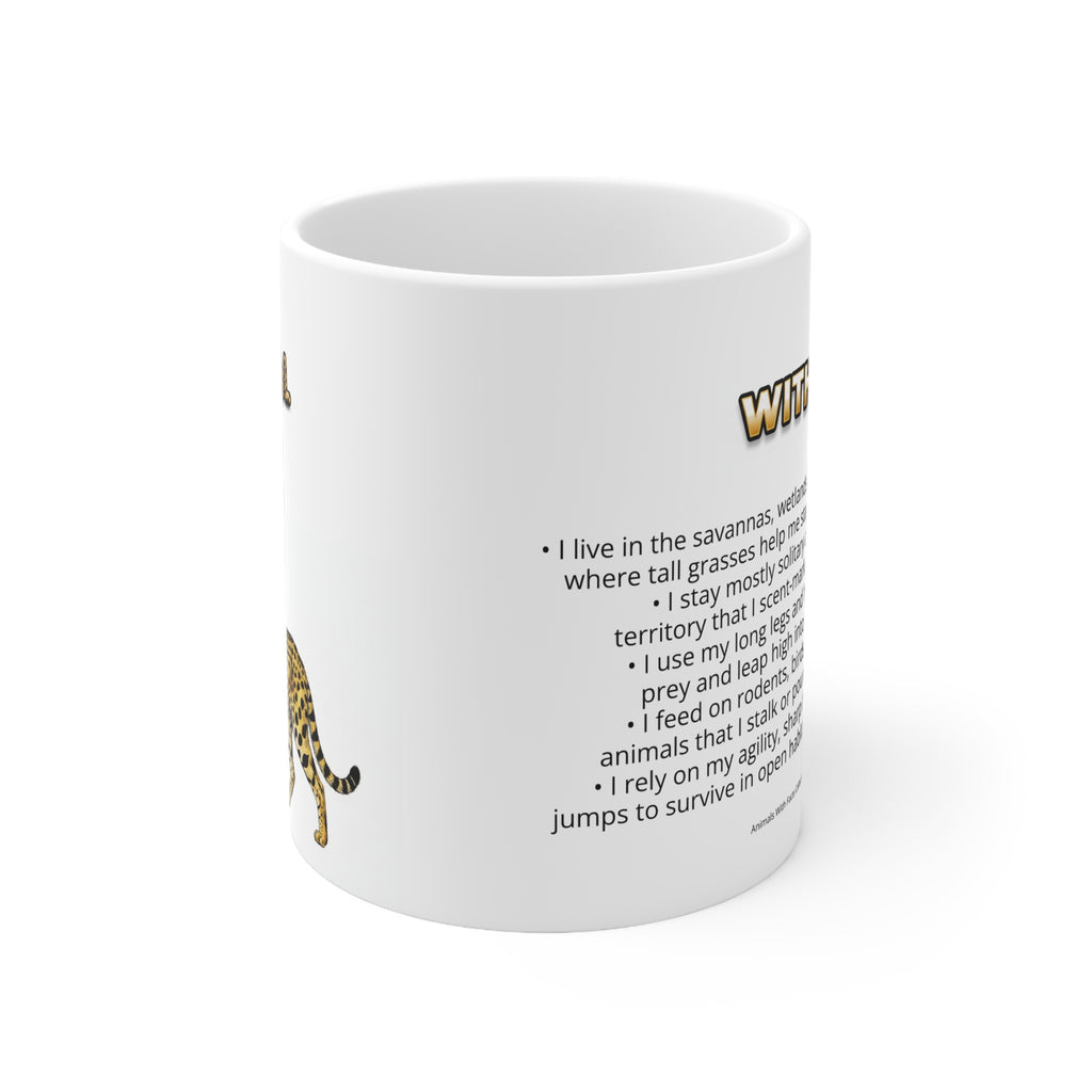 Serval Coffee Mug – 11oz Ceramic Mug for Animals With Facts Series 1 Gifts