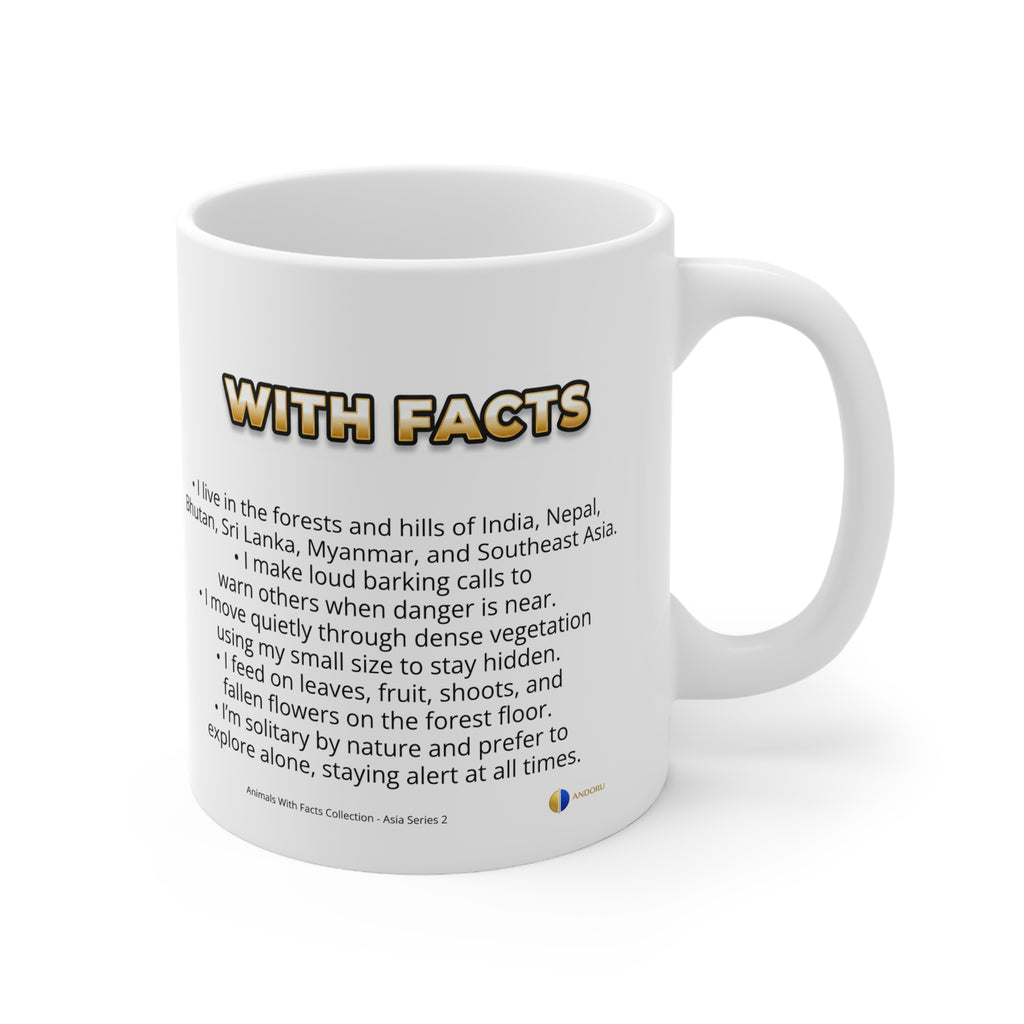 Muntjac Coffee Mug – 11oz Ceramic Mug for Animals With Facts Series 2 Gifts