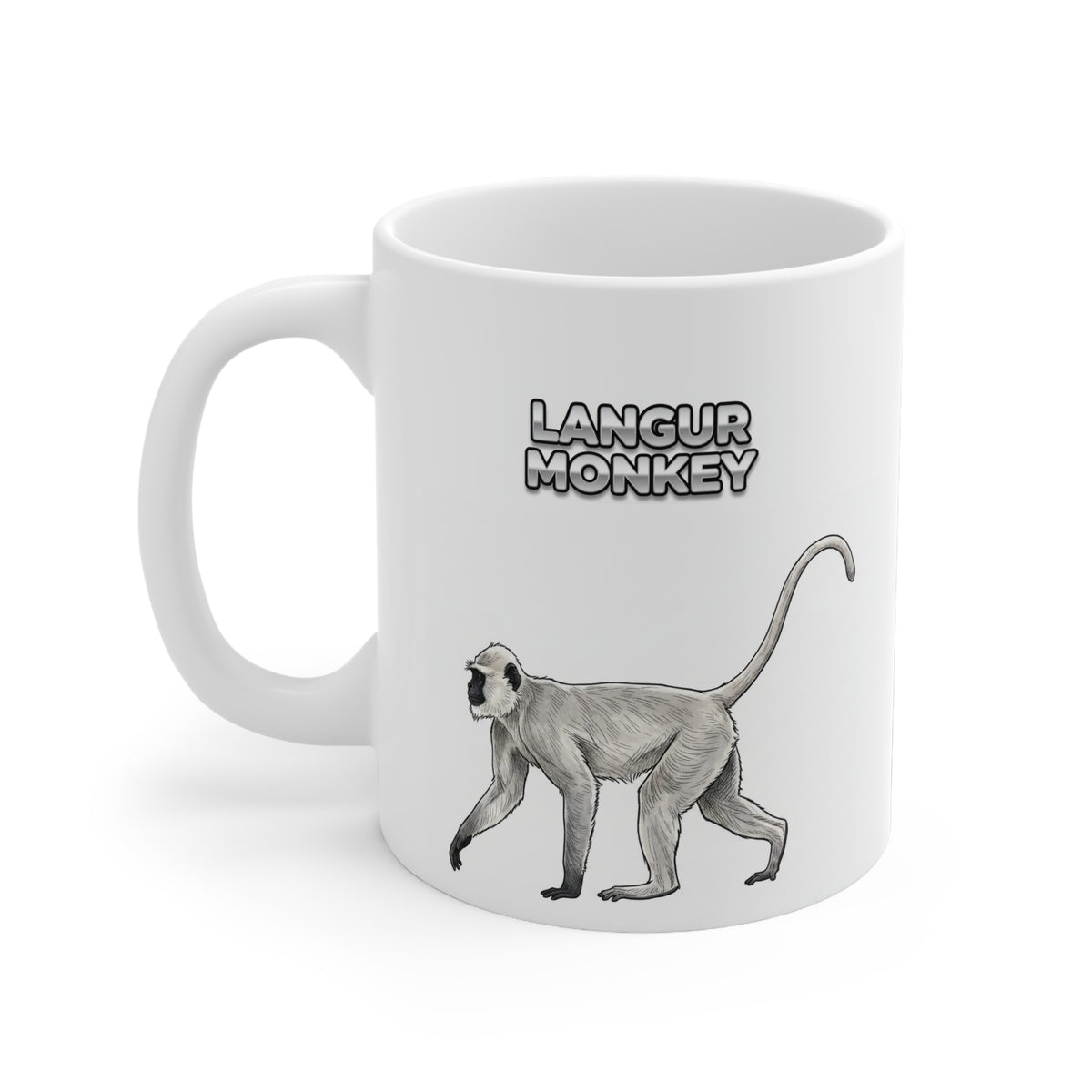 Langur Monkey Coffee Mug – 11oz Ceramic Mug for Animals With Facts Series 2 Gifts