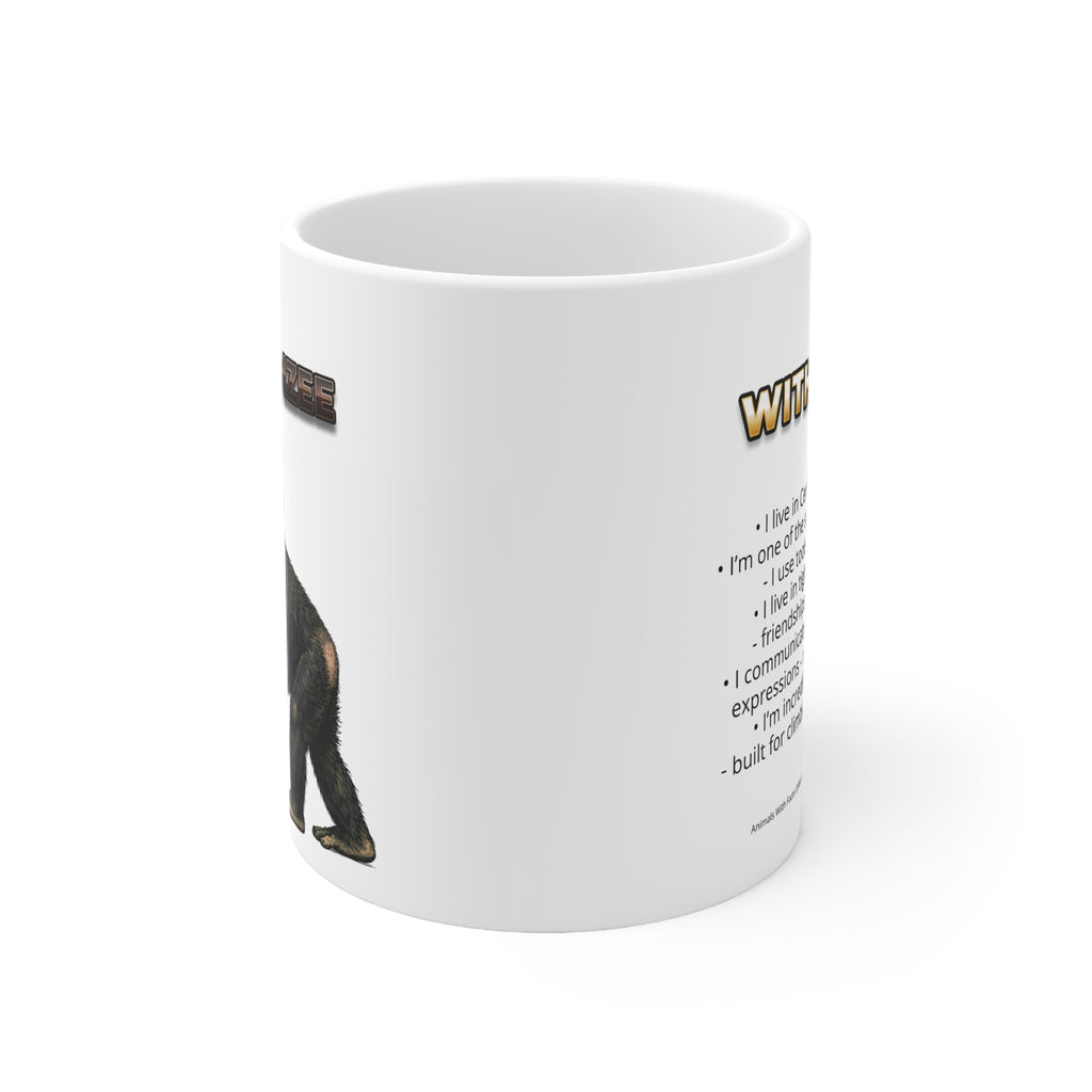 Chimpanzee Coffee Mug – 11oz Ceramic Mug for Animals With Facts Series 1 Gifts