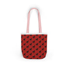 Halloween Spooky Black Cat Red Pattern Canvas Tote Bag