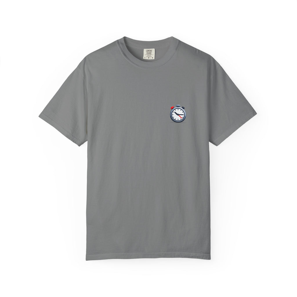 Pocket Alarm Clock Graphic Tee — Minimalist Timekeeper T-Shirt