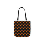 Halloween Pumpkin Black Pattern Canvas Tote Bag