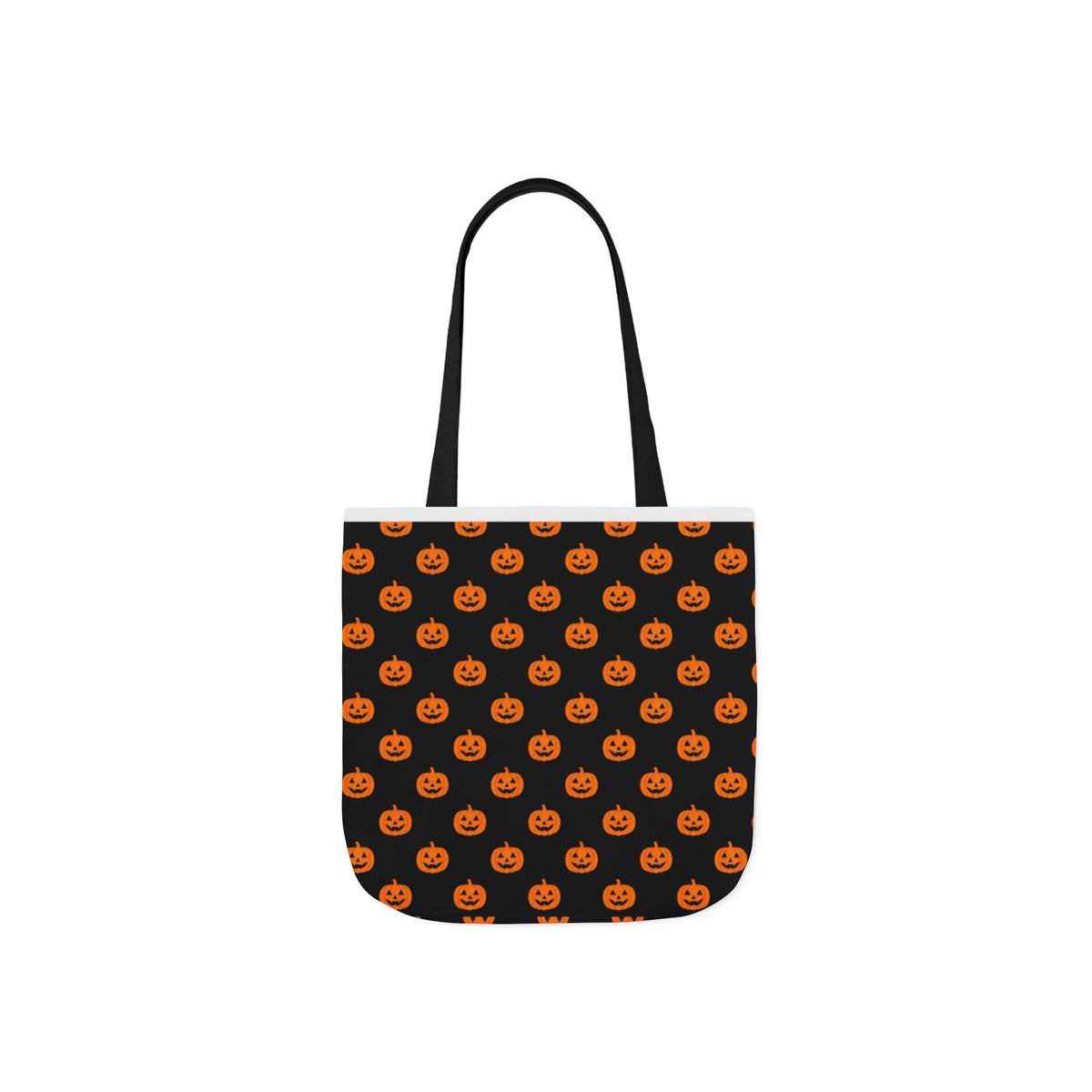 Halloween Pumpkin Black Pattern Canvas Tote Bag