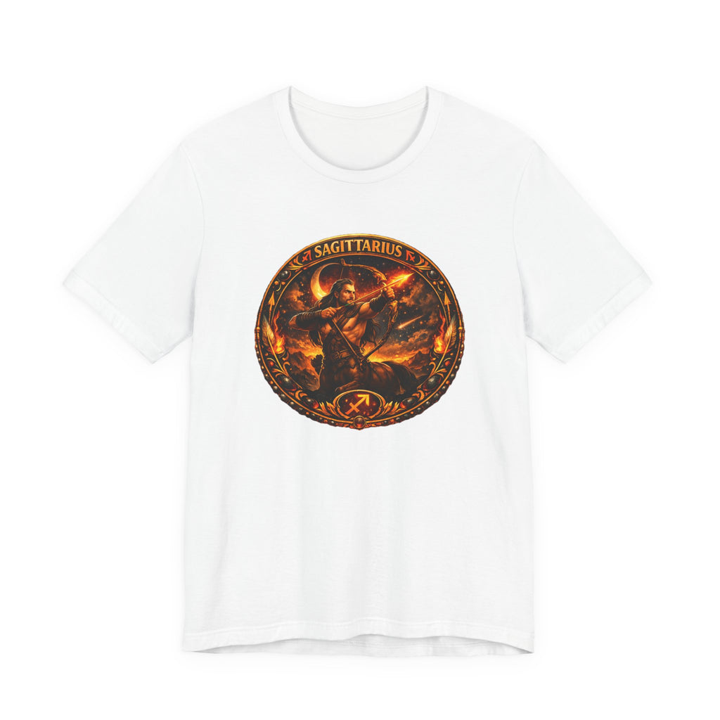 Sagittarius Zodiac Archer Tee — Fiery Astrological Sign Graphic T-Shirt