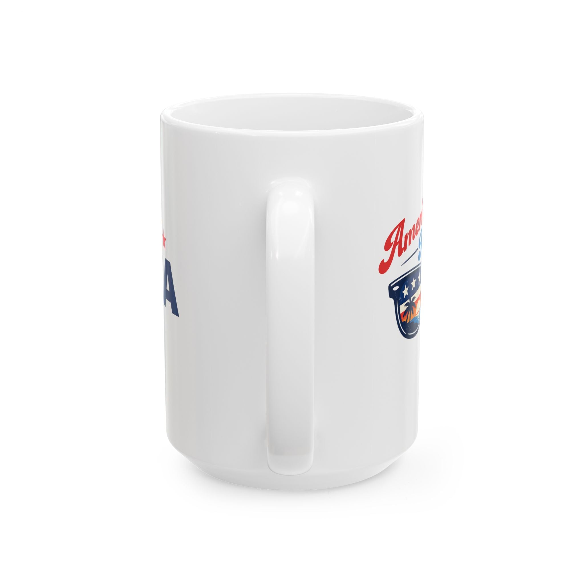 American Vibes Ceramic Mug — USA Flag Sunglasses Design (11oz & 15oz)