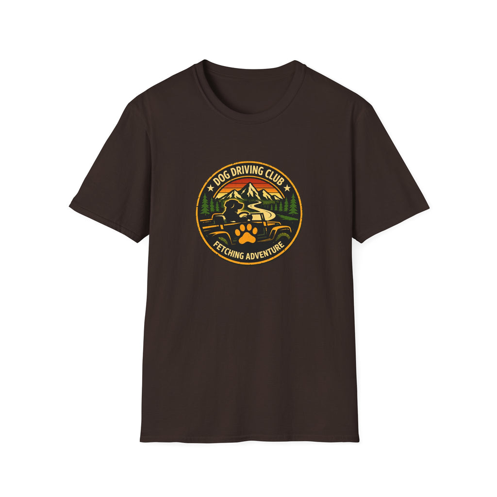 Official Dog Driving Club T‑Shirt — Pawprint Adventure Graphic Tee