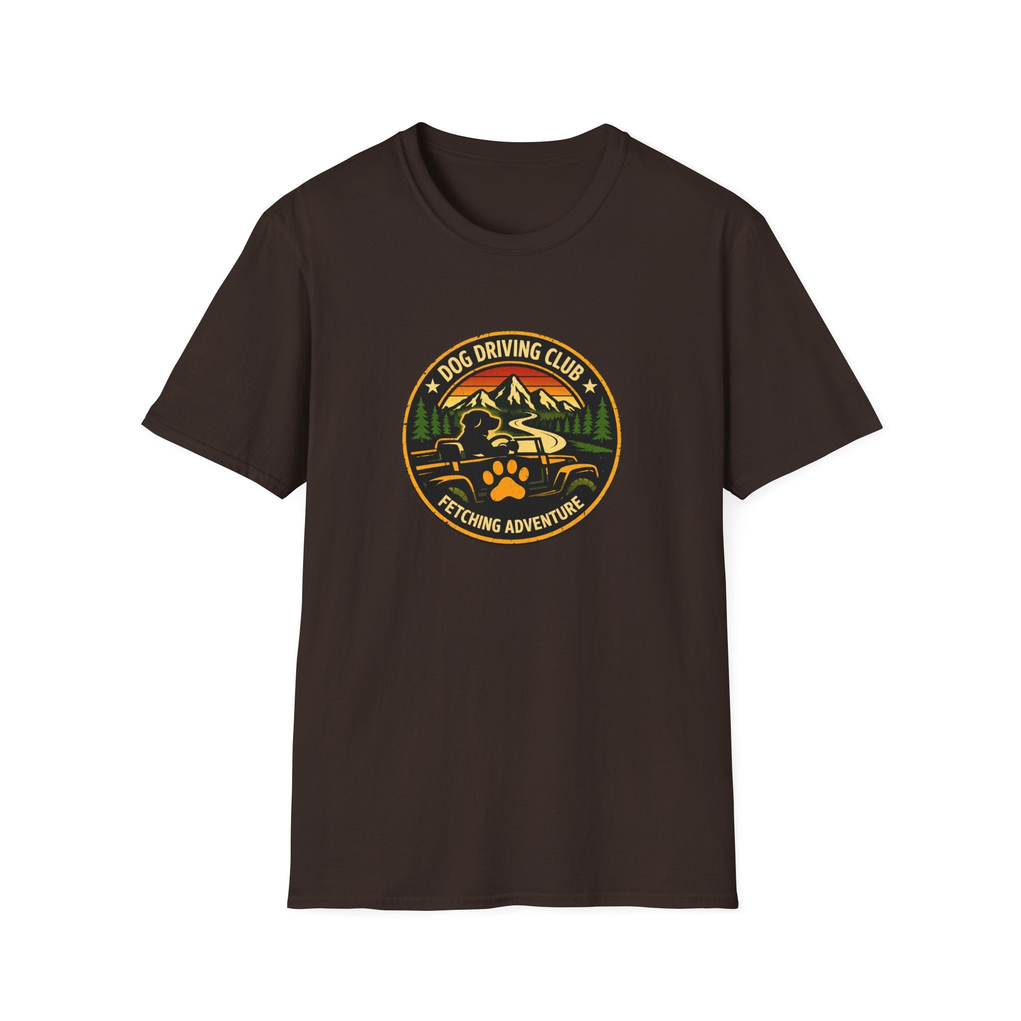 Official Dog Driving Club T‑Shirt — Pawprint Adventure Graphic Tee