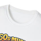 60s Music T-Shirt — Retro Peace & Love Vintage Radio Design
