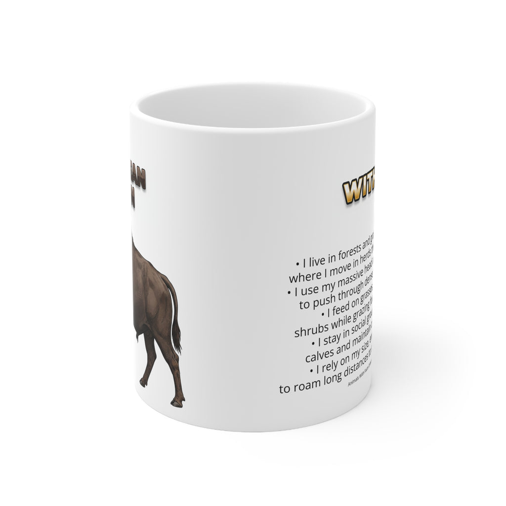 European Bison Coffee Mug – 11oz Ceramic Mug for Animals With Facts Series 3 Gifts