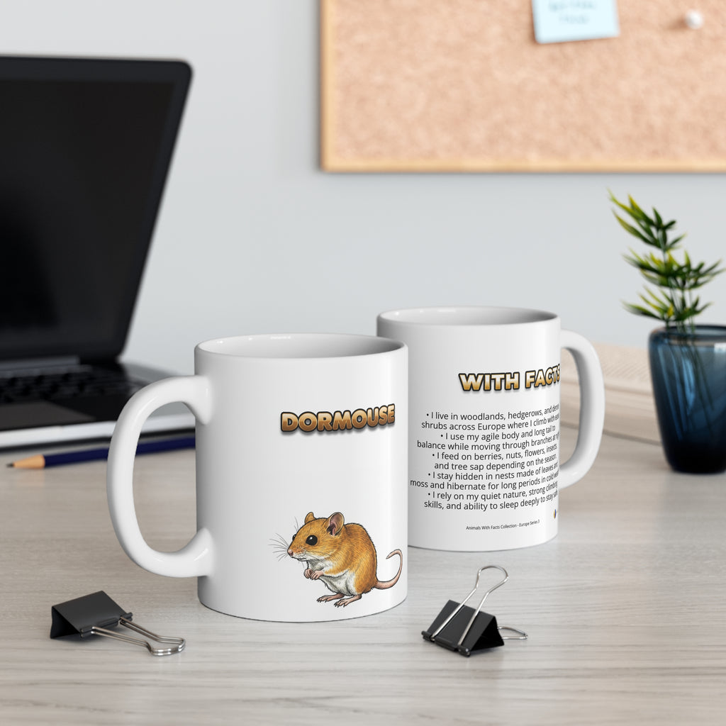 Dormouse Coffee Mug – 11oz Ceramic Mug for Animals With Facts Series 3 Gifts