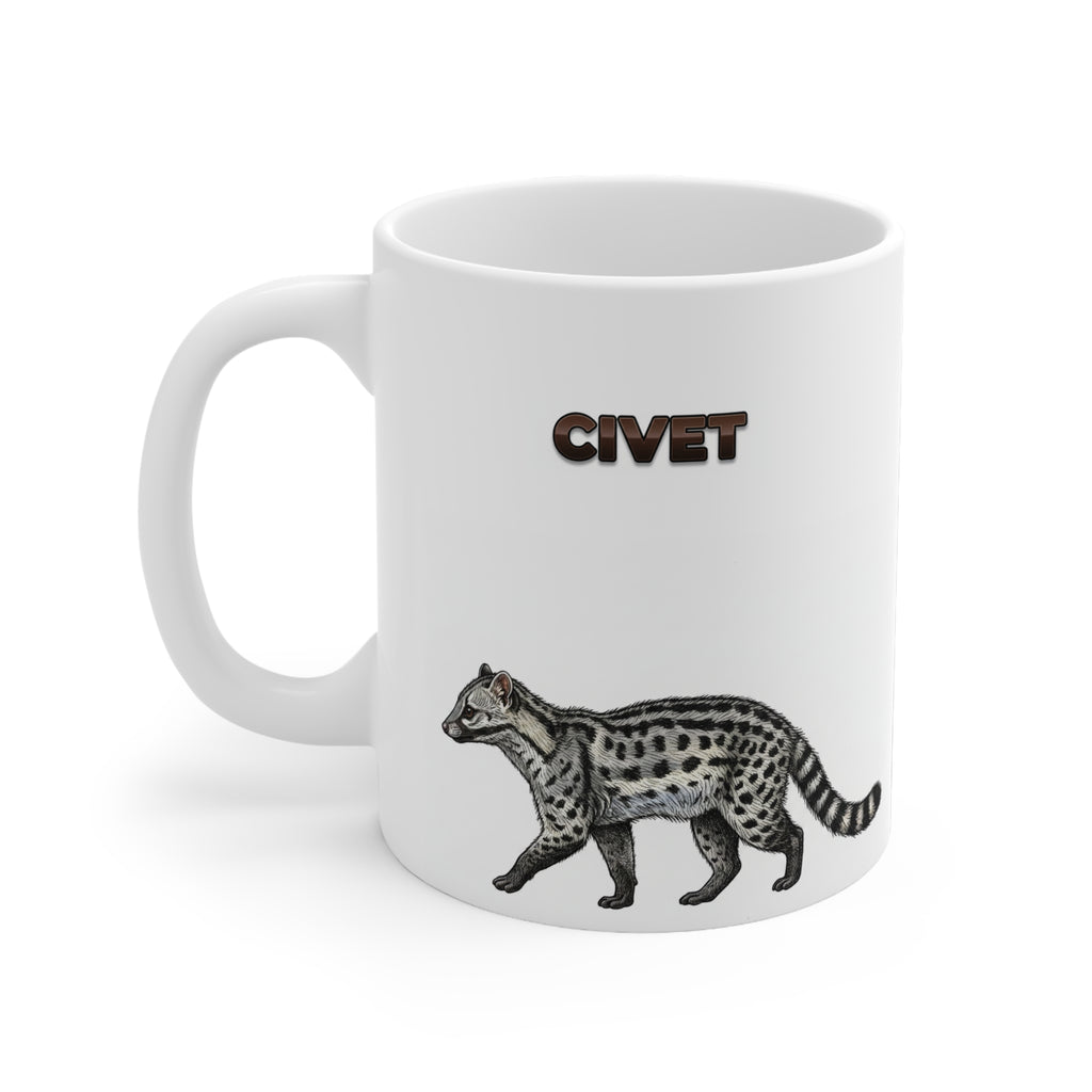 Civet Coffee Mug – 11oz Ceramic Mug for Animals With Facts Series 2 Gifts